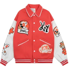 Vintage Oversized Baseball Jacket - Varsity Style