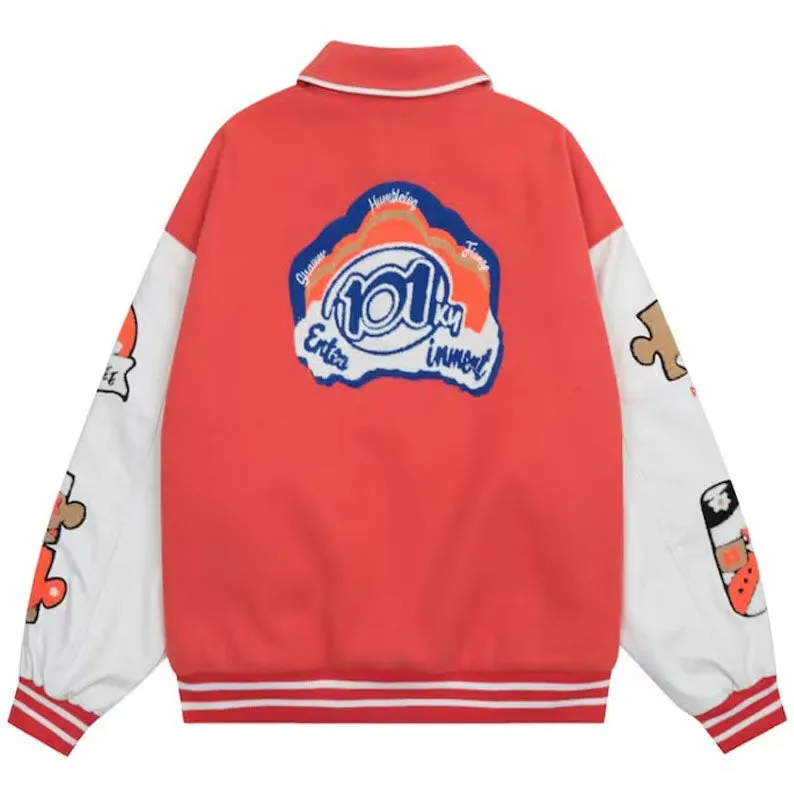 Vintage Oversized Baseball Jacket - Varsity Style