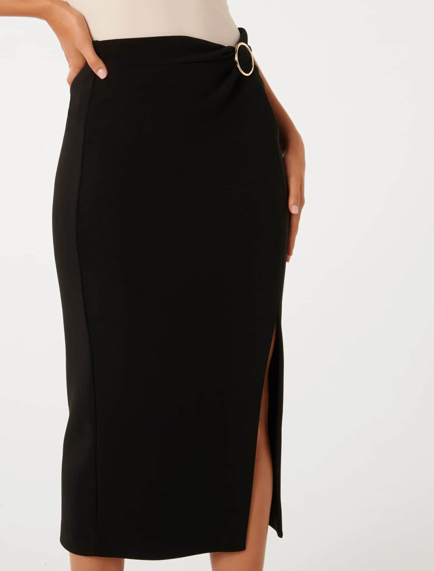 Viviana Hardware Twist Midi Skirt