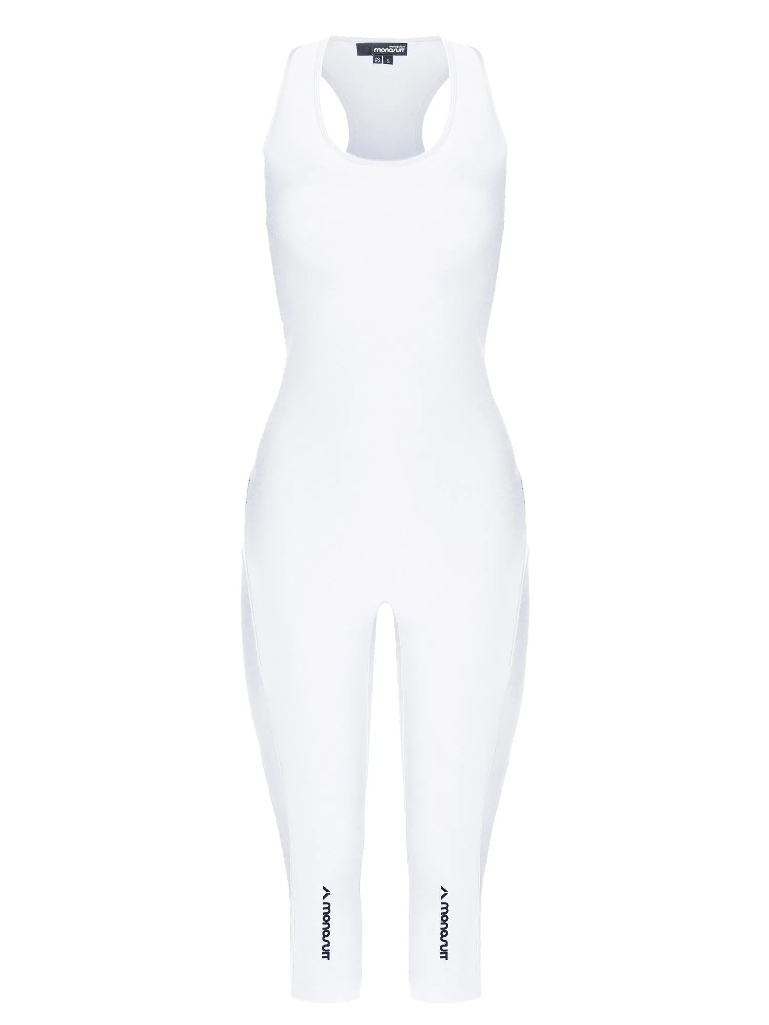 White Racerback Sleeveless Workout Bodysuit