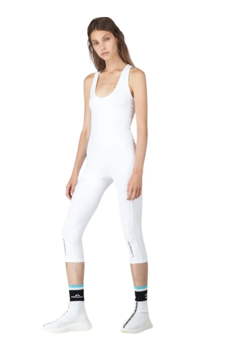 White Racerback Sleeveless Workout Bodysuit