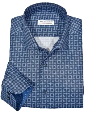 WM563R Slim Fit Cardin Roll Medallion Shirt