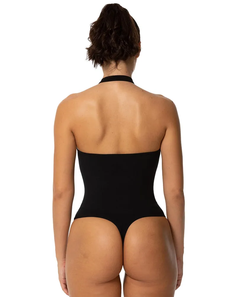 Women's Backless Bodysuit Seamless Ribbed Body Shaping Bodysuit