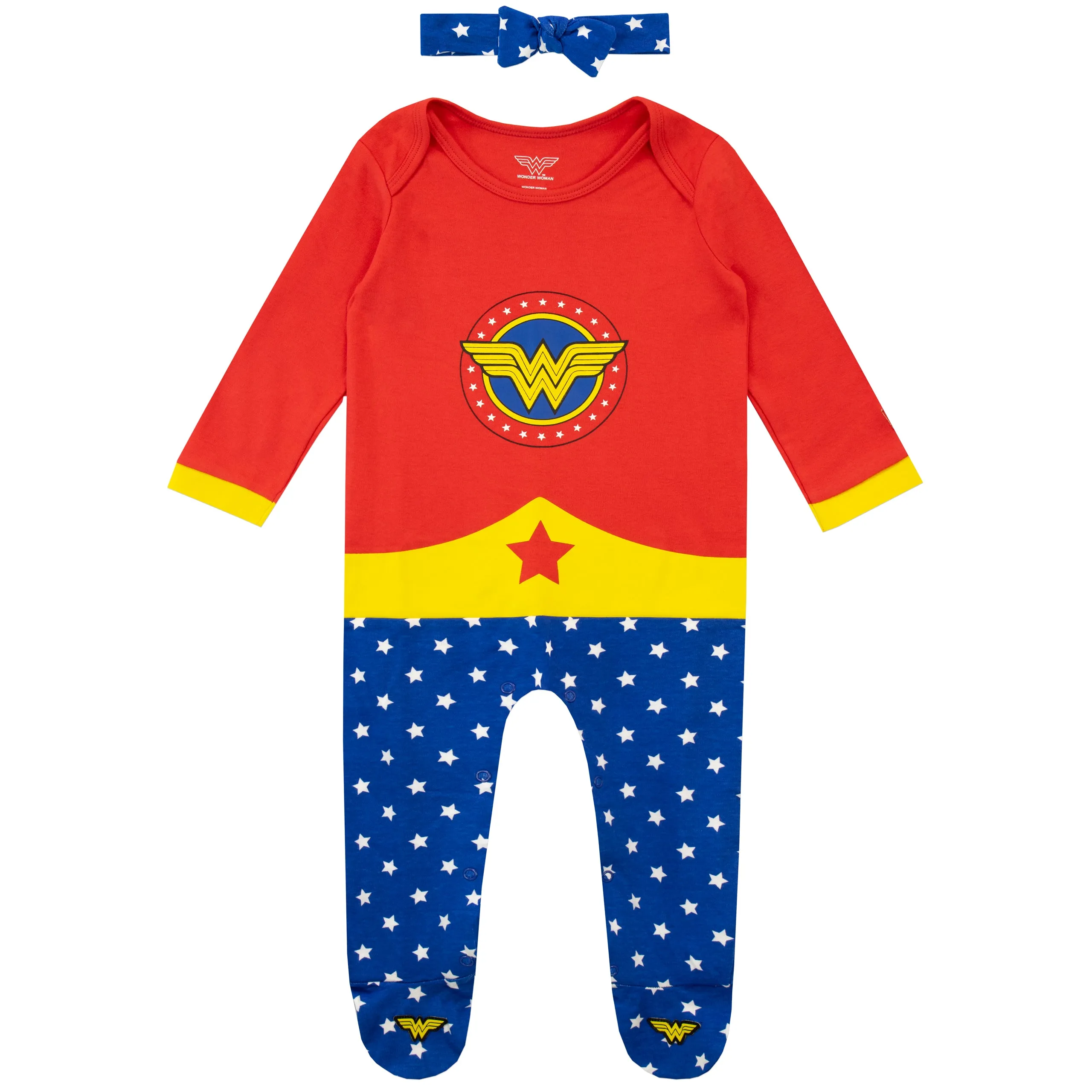 Wonder Woman Baby Sleepsuit and Headband Set