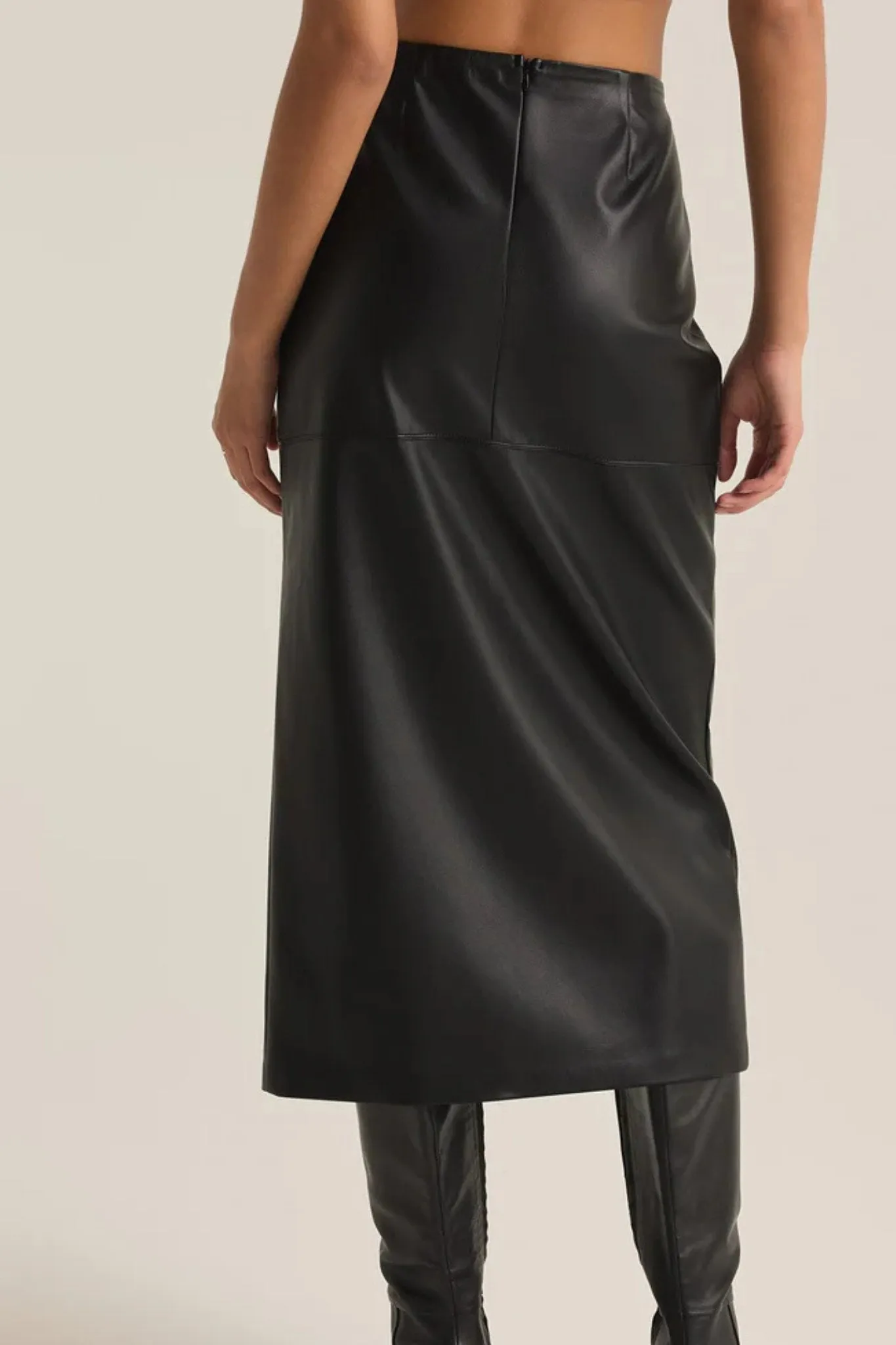 Z Supply: Metropolitan Leather Skirt in Black